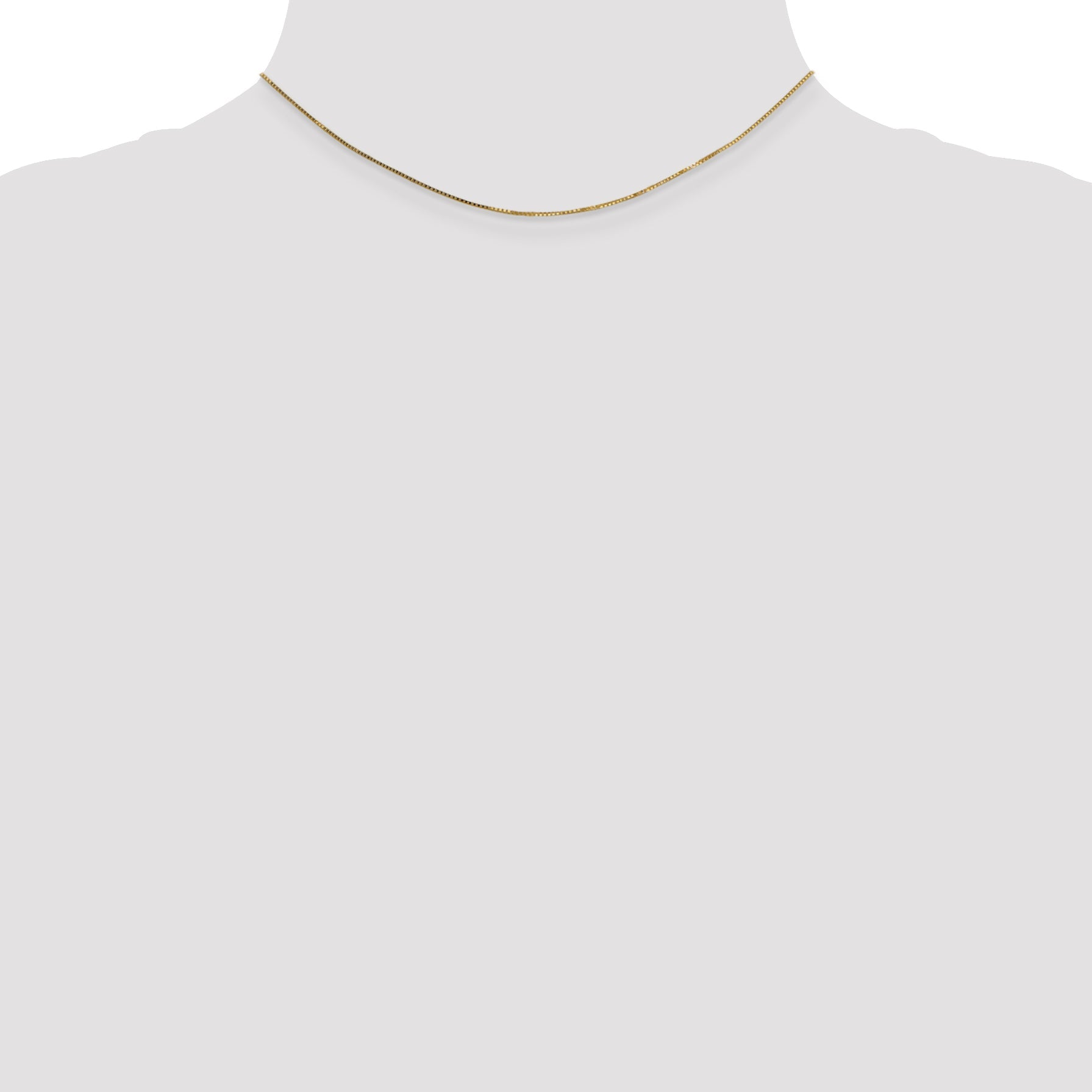 14K Yellow Gold 14 Inch .7mm Box With Spring Ring Clasp Chain Necklace