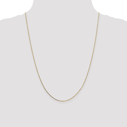 14K Yellow Gold 24 Inch .7mm Box With Spring Ring Clasp Chain Necklace