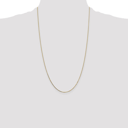 14K Yellow Gold 26 Inch .7mm Box With Spring Ring Clasp Chain Necklace