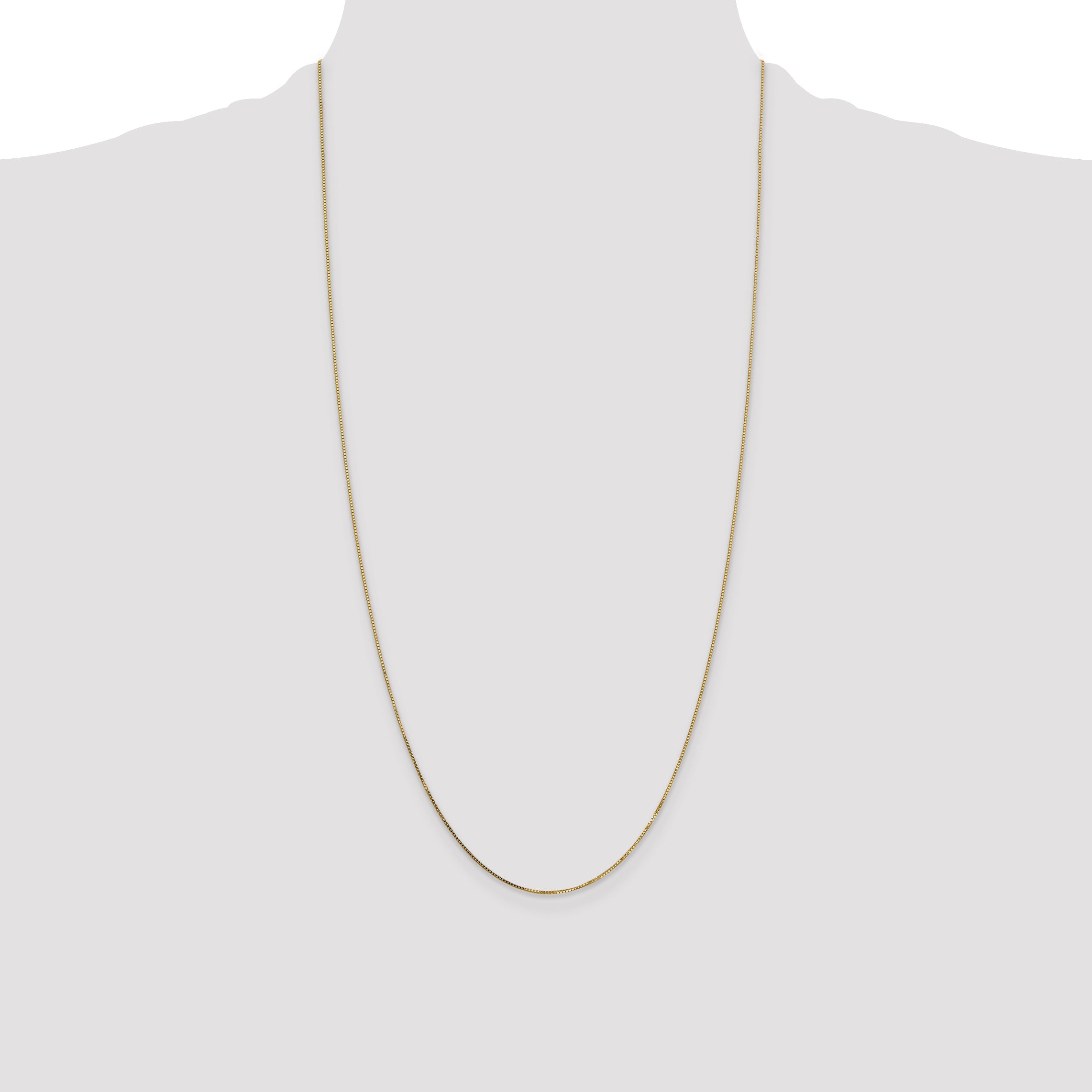 14K Yellow Gold 28 Inch .7mm Box With Spring Ring Clasp Chain Necklace