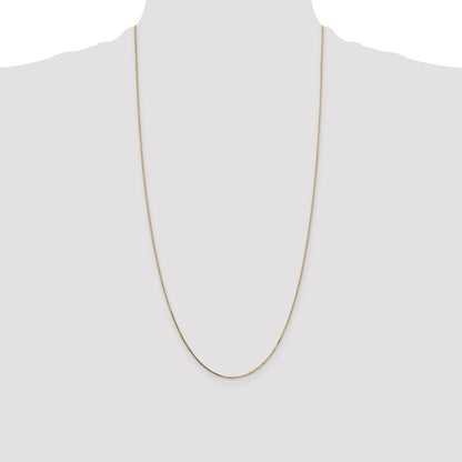 14K Yellow Gold 28 Inch .7mm Box With Spring Ring Clasp Chain Necklace