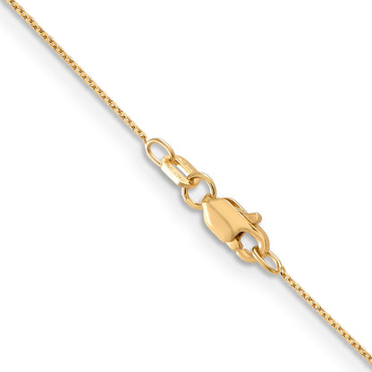 14K Yellow Gold 24 Inch .65mm Diamond-Cut Round Open Link Cable With Lobster Clasp Chain Necklace
