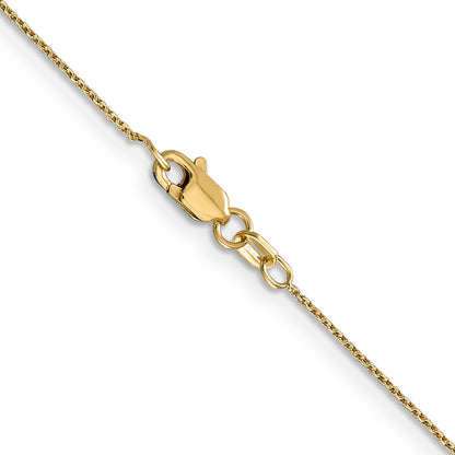 14K Yellow Gold 16 Inch .8mm Diamond-Cut Round Open Link Cable With Lobster Clasp Chain Necklace