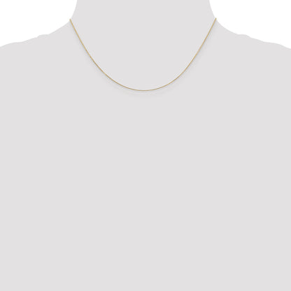 14K Yellow Gold 16 Inch .8mm Diamond-Cut Round Open Link Cable With Lobster Clasp Chain Necklace