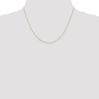 14K Yellow Gold 18 Inch .8mm Diamond-Cut Round Open Link Cable With Lobster Clasp Chain Necklace