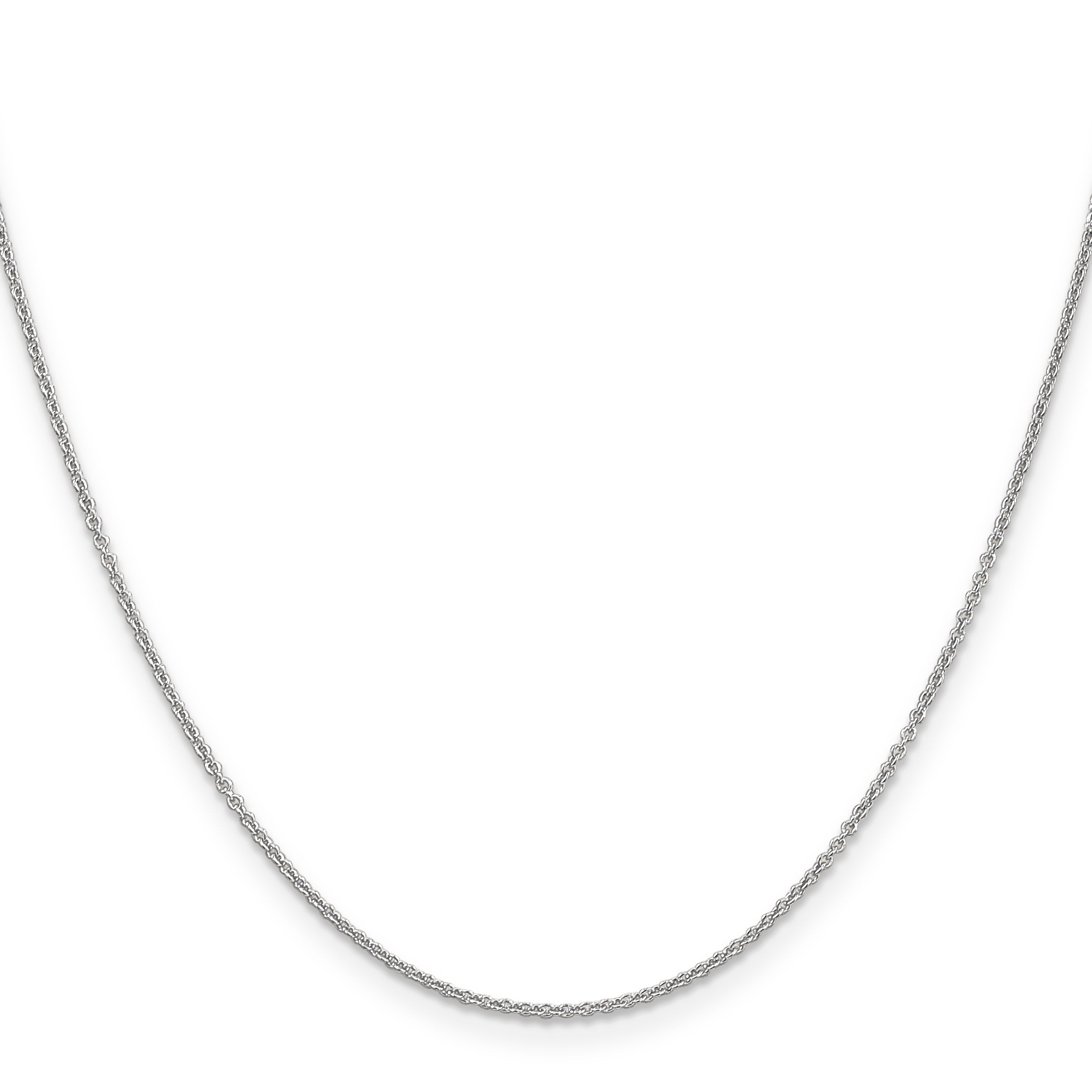 14K White Gold 18 Inch 1.2mm Cable With Lobster Clasp Chain Necklace