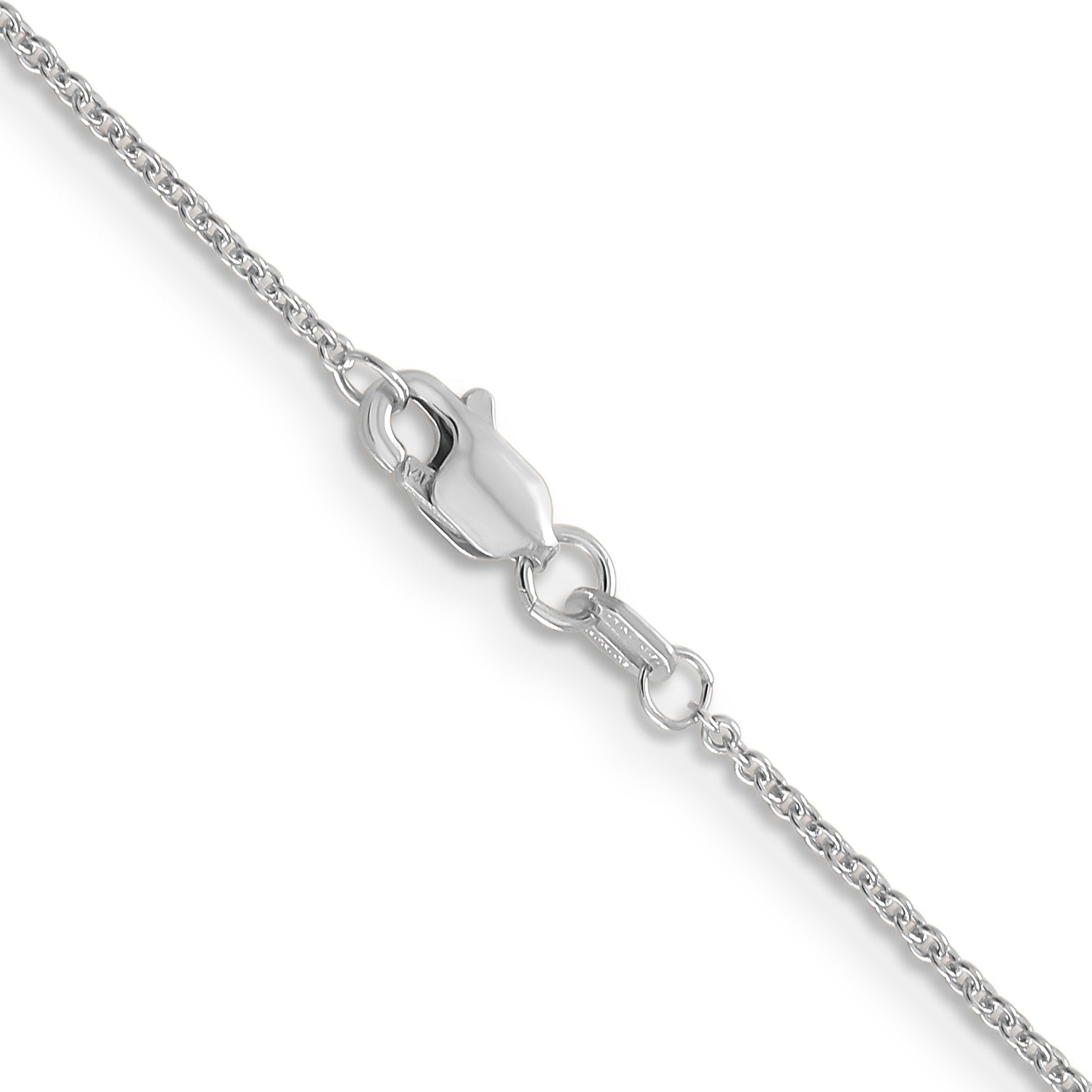 14K White Gold 18 Inch 1.2mm Cable With Lobster Clasp Chain Necklace