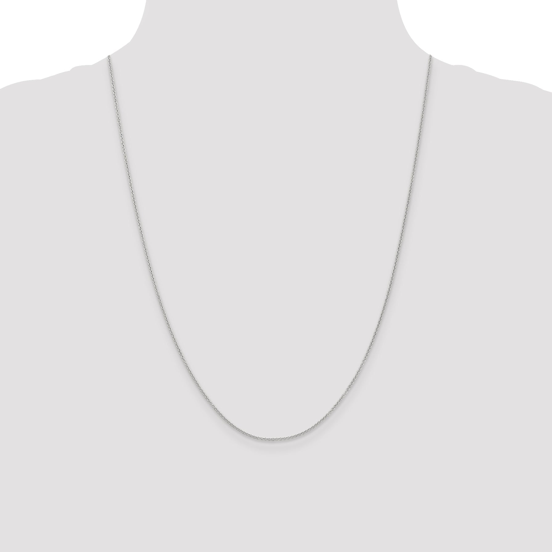 14K White Gold 24 Inch 1.2mm Cable With Lobster Clasp Chain Necklace