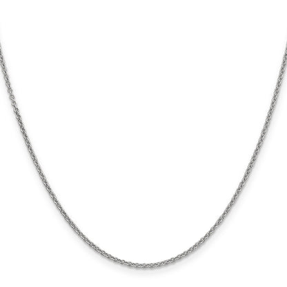 14K White Gold 20 Inch 1.6mm Round Open Link Cable With Lobster Clasp Chain Necklace