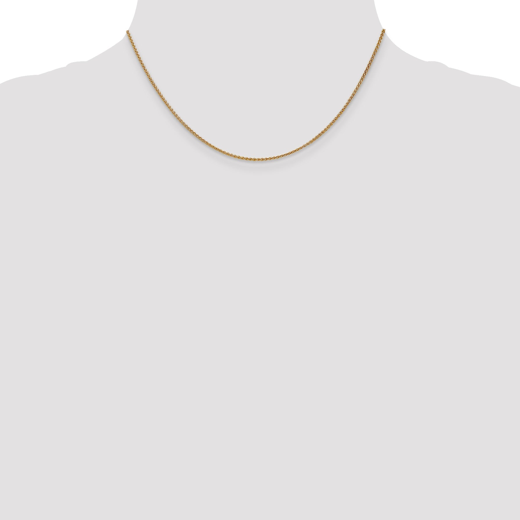 14K Yellow Gold 16 Inch 1.25mm Spiga With Lobster Clasp Chain Necklace