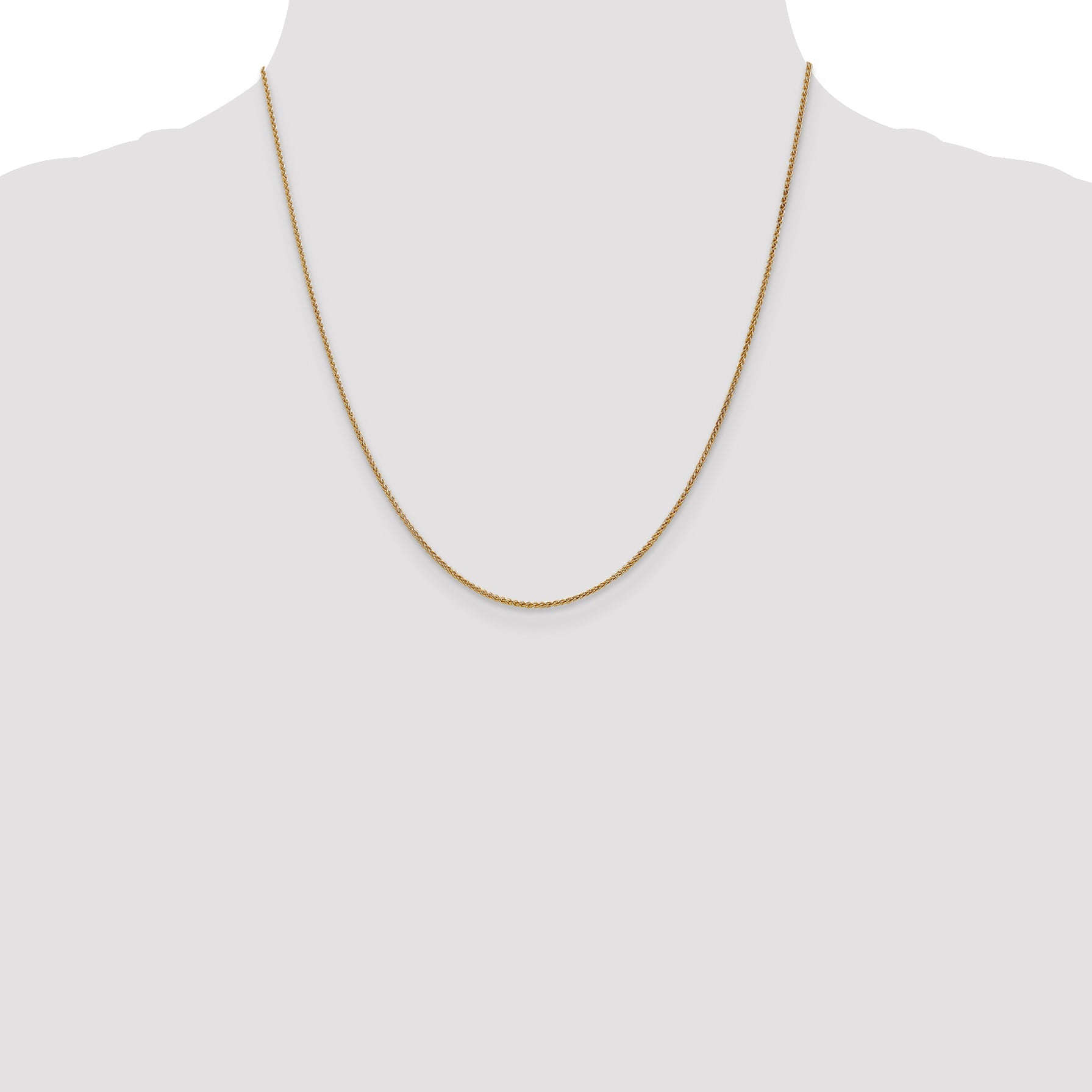14K Yellow Gold 20 Inch 1.25mm Spiga With Lobster Clasp Chain Necklace