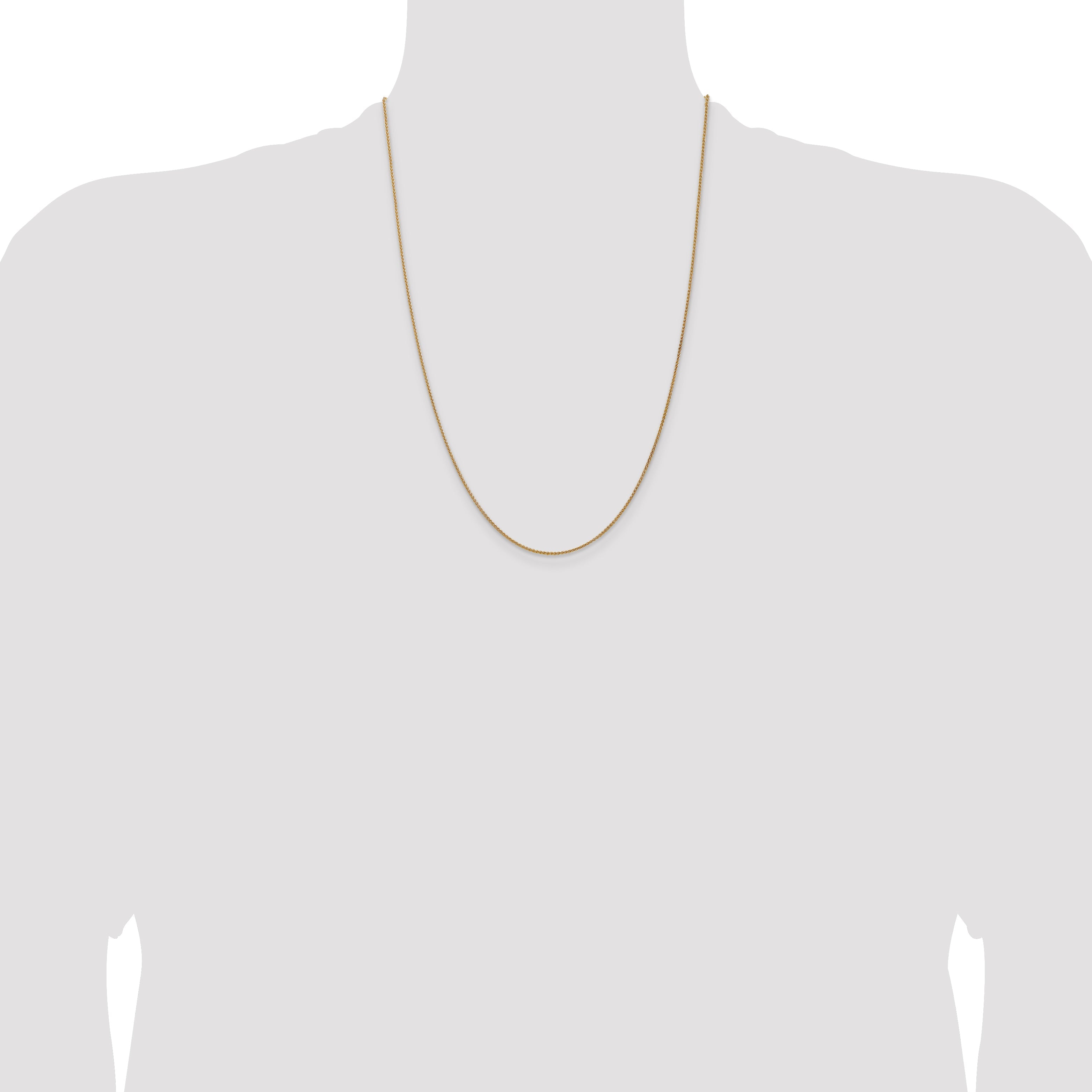 14K Yellow Gold 24 Inch 1.25mm Spiga With Lobster Clasp Chain Necklace
