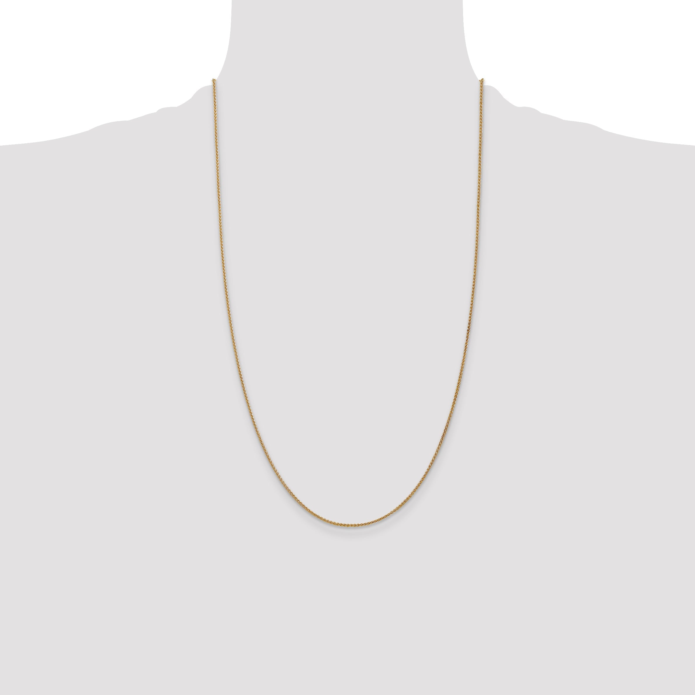 14K Yellow Gold 26 Inch 1.25mm Spiga With Lobster Clasp Chain Necklace