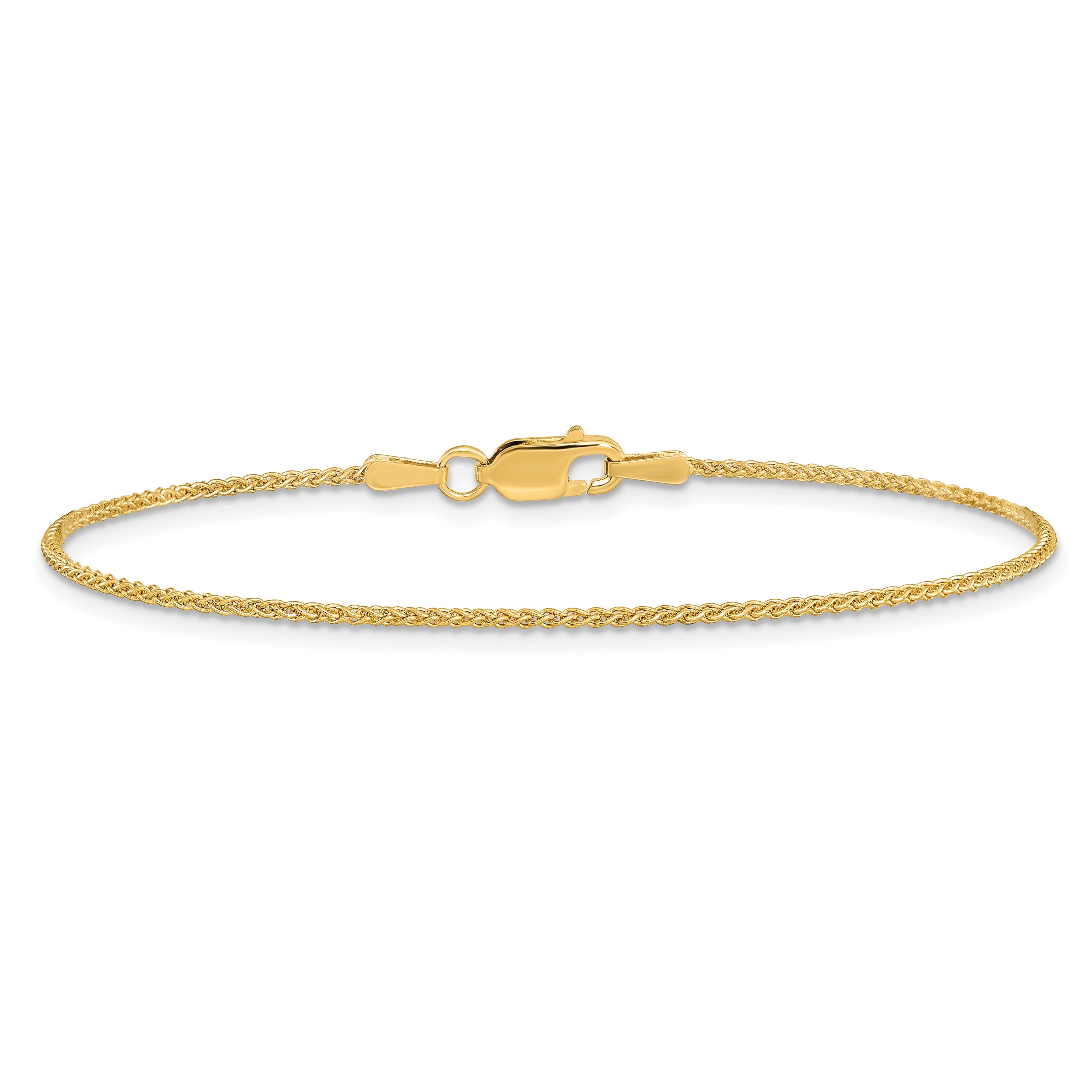 14K Yellow Gold 9 Inch 1.25mm Spiga With Lobster Clasp Anklet
