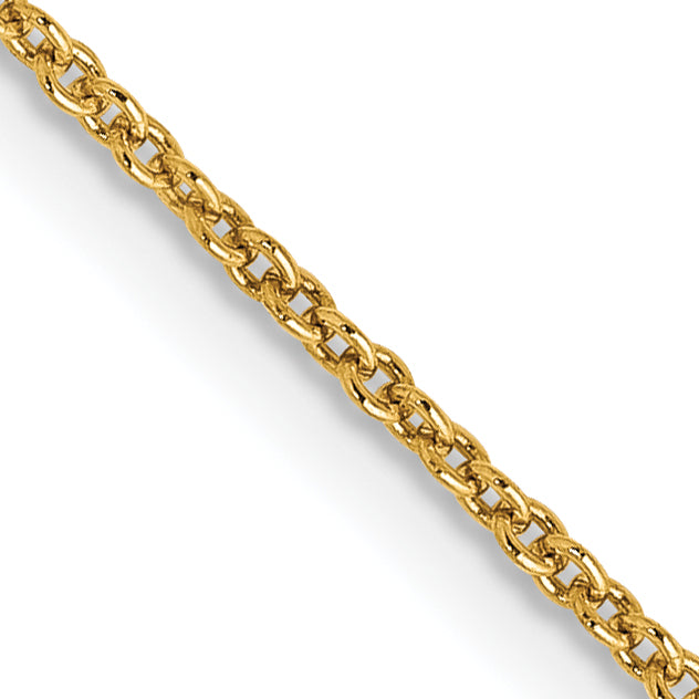 14K Yellow Gold 18 Inch 1.2mm Cable With Lobster Clasp Chain Necklace