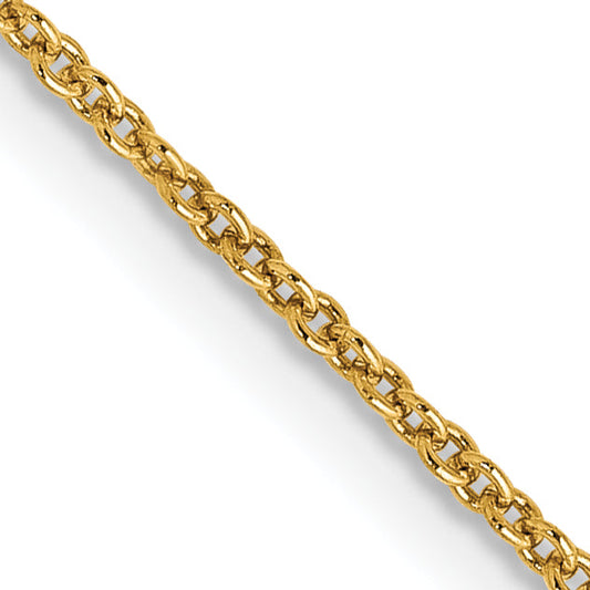 14K Yellow Gold 18 Inch 1.2mm Cable With Lobster Clasp Chain Necklace