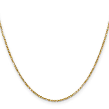 14K Yellow Gold 30 Inch 1.6mm Round Open Link Cable With Lobster Clasp Chain Necklace