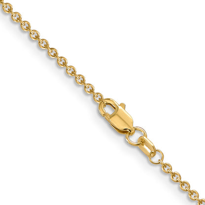 14K Yellow Gold 30 Inch 1.6mm Round Open Link Cable With Lobster Clasp Chain Necklace