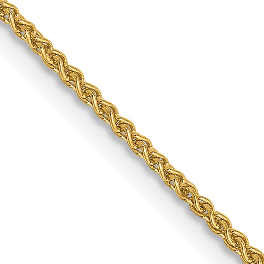 14K Yellow Gold 22 Inch 1.25mm Spiga With Lobster Clasp Chain Necklace