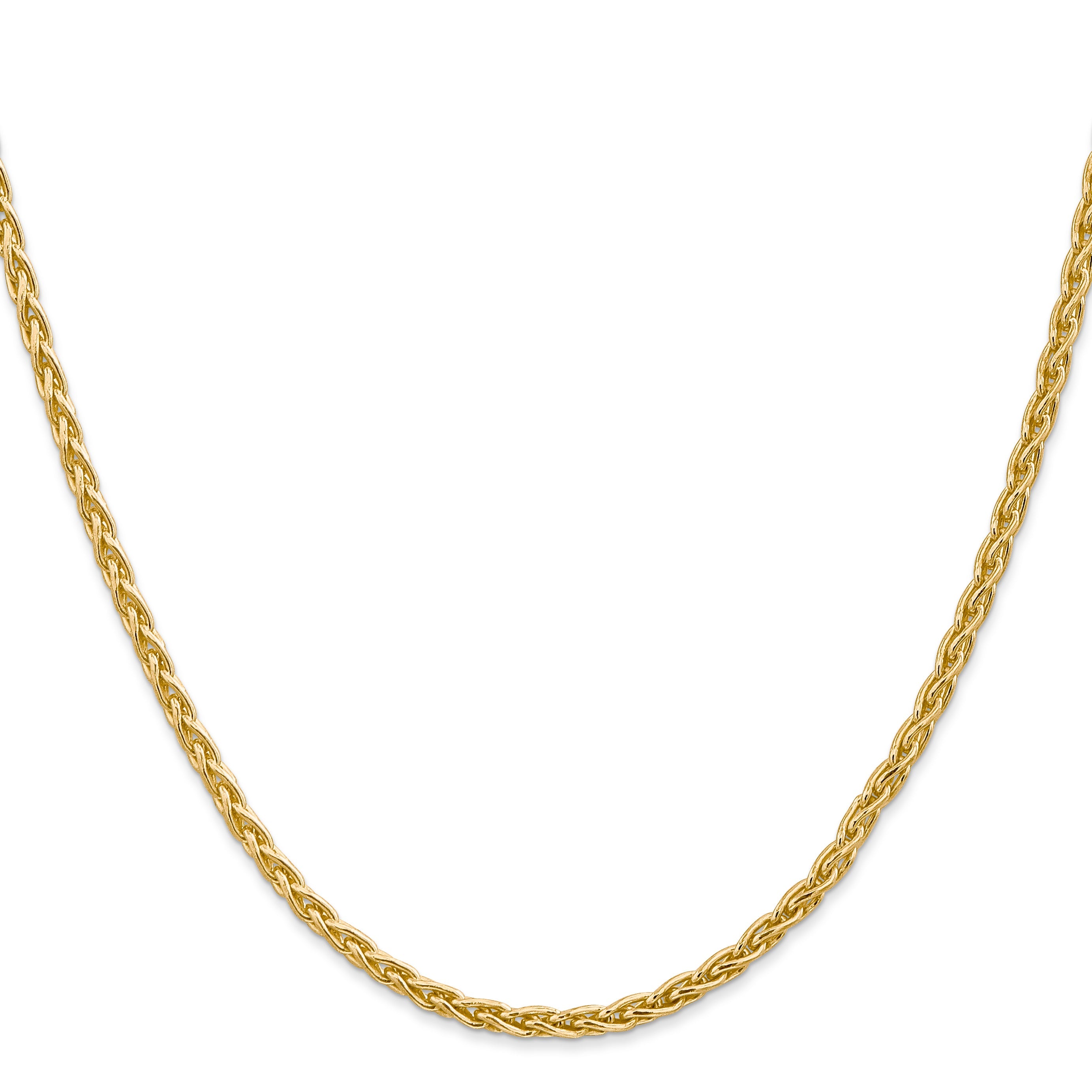 14K Yellow Gold 18 Inch 3mm Parisian Wheat With Lobster Clasp Chain Necklace
