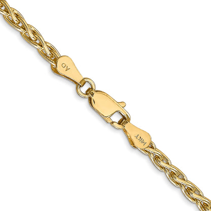 14K Yellow Gold 20 Inch 3mm Parisian Wheat With Lobster Clasp Chain Necklace