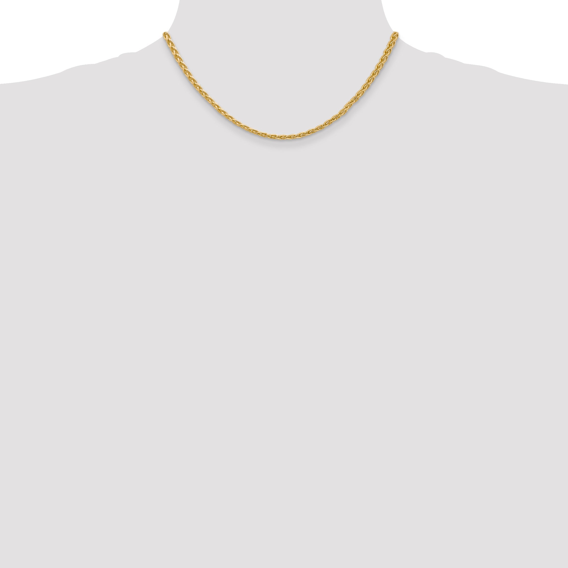 14K Yellow Gold 16 Inch 3mm Parisian Wheat With Lobster Clasp Chain Necklace