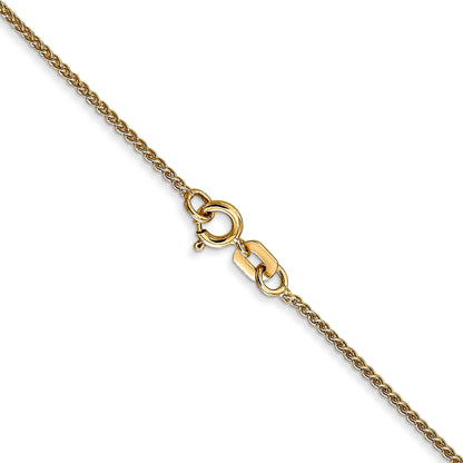 14K Yellow Gold 24 Inch 1.05mm Spiga With Spring Ring Clasp Chain Necklace