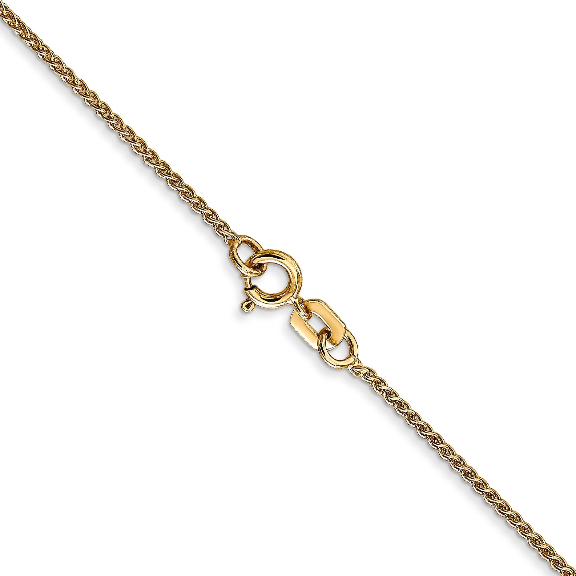 14K Yellow Gold 18 Inch 1.05mm Spiga With Spring Ring Clasp Chain Necklace
