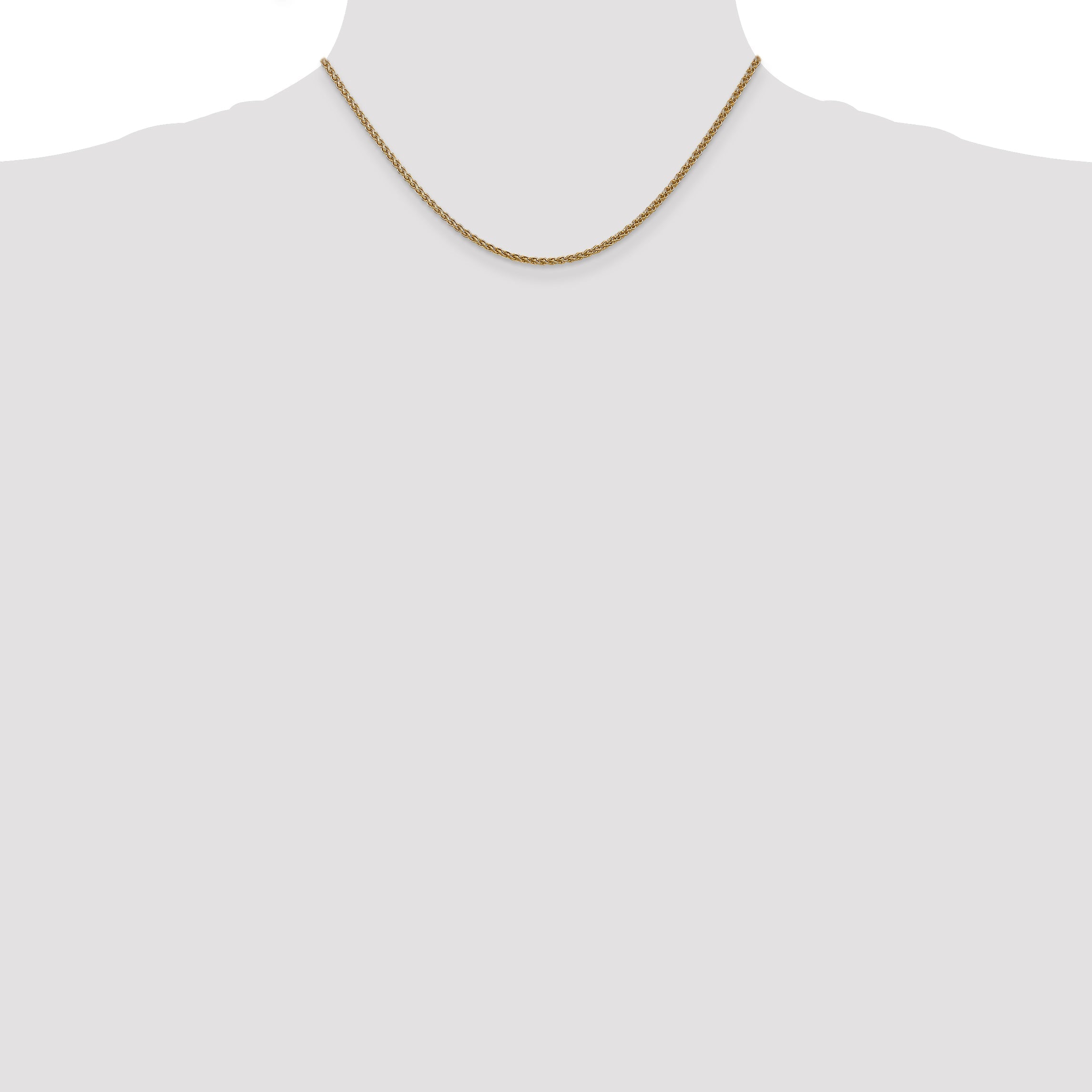 14K Yellow Gold 16 Inch 1.05mm Spiga With Spring Ring Clasp Chain Necklace