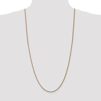 14K Yellow Gold 30 Inch 1.05mm Spiga With Spring Ring Clasp Chain Necklace
