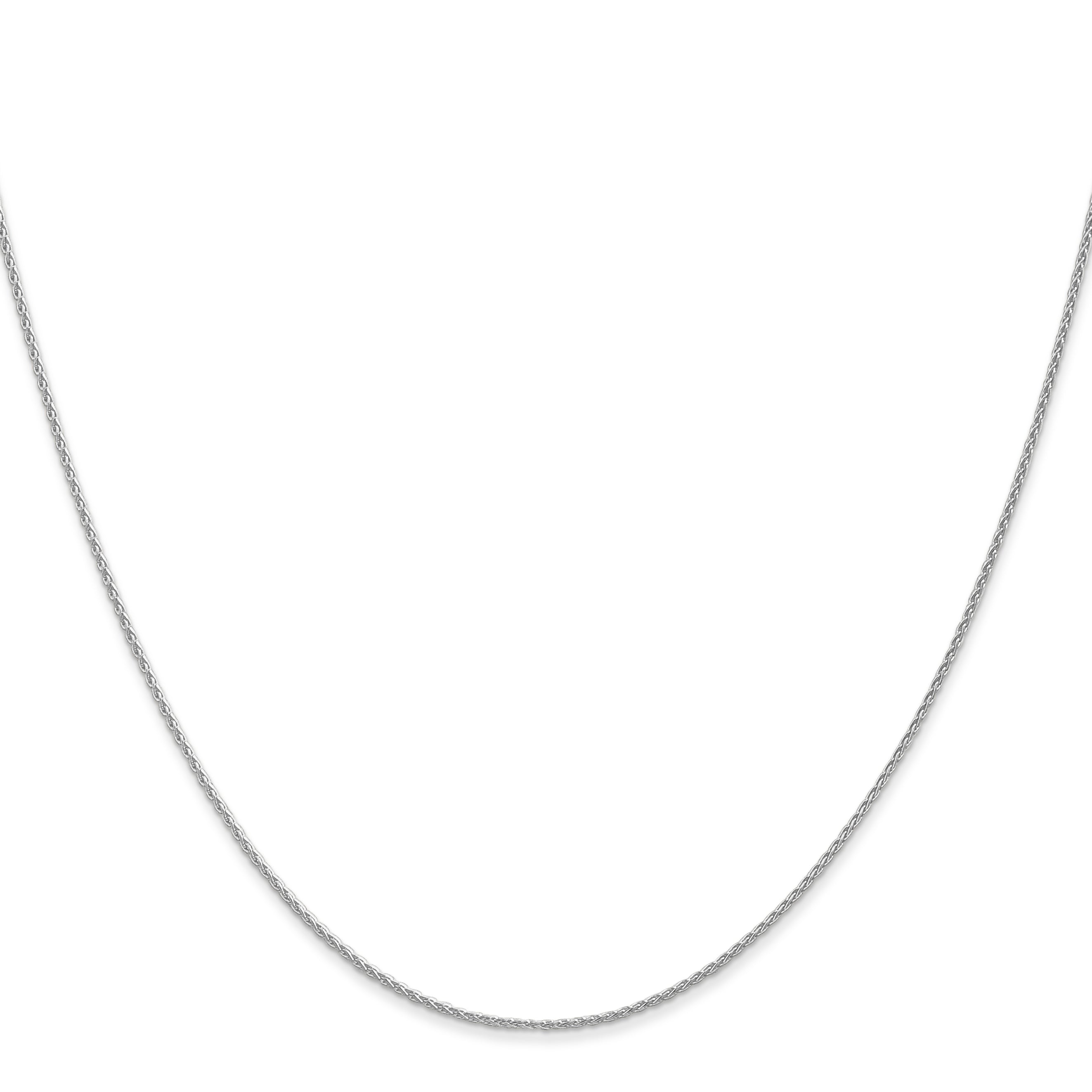 14K White Gold 14 Inch 1mm Parisian Wheat With Lobster Clasp Chain Necklace