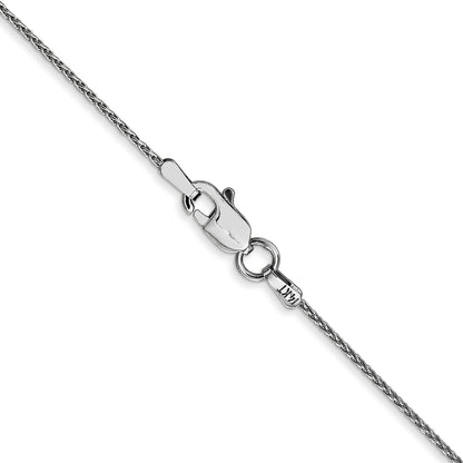 14K White Gold 30 Inch 1mm Parisian Wheat With Lobster Clasp Chain Necklace