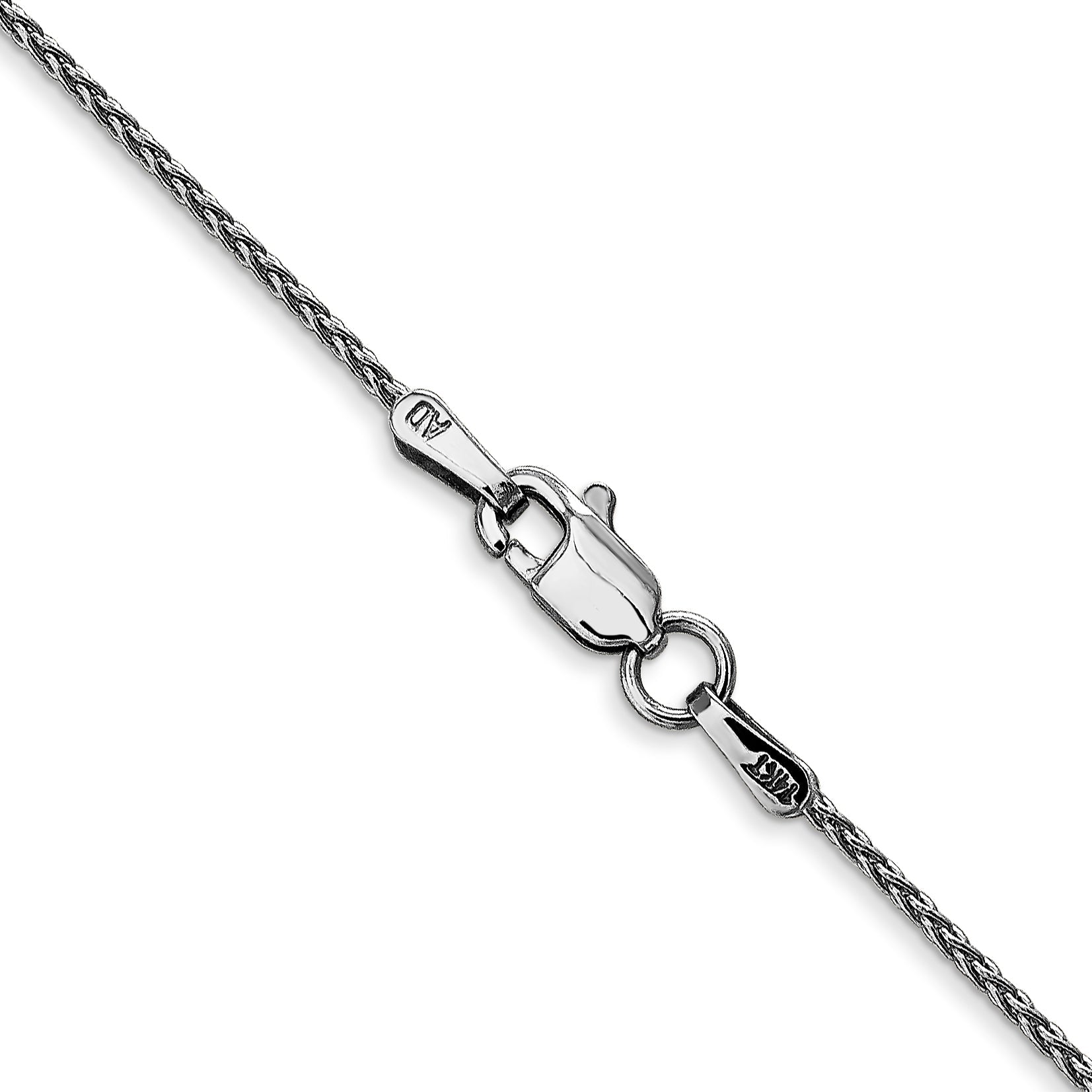 14K White Gold 20 Inch 1.2mm Parisian Wheat With Lobster Clasp Chain Necklace