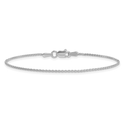 14K White Gold 7 Inch 1.2mm Parisian Wheat With Lobster Clasp Bracelet