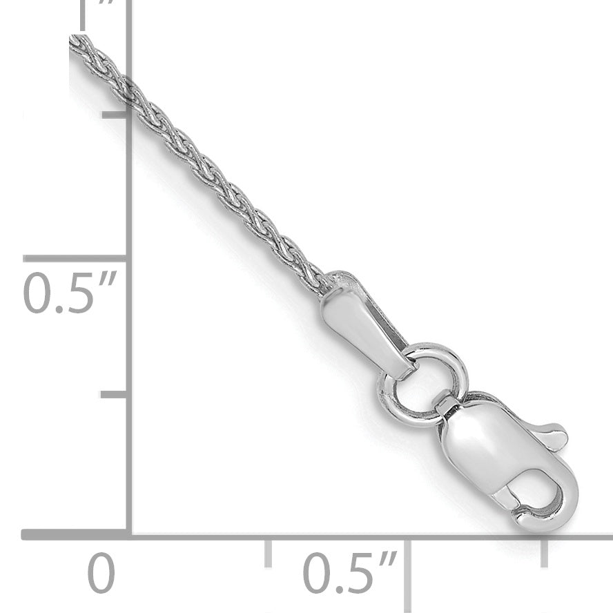 14K White Gold 6 Inch 1.2mm Parisian Wheat With Lobster Clasp Bracelet
