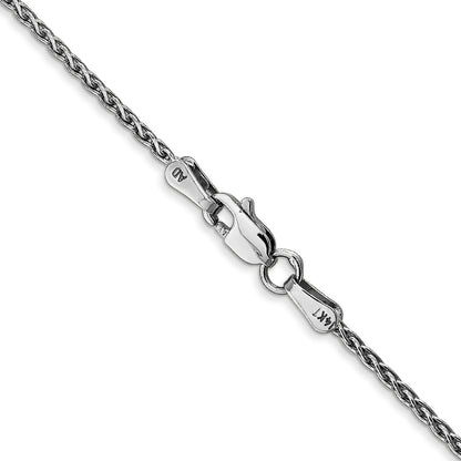14K White Gold 18 Inch 1.5mm Parisian Wheat With Lobster Clasp Chain Necklace
