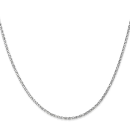 14K White Gold 16 Inch 1.75mm Parisian Wheat With Lobster Clasp Chain Necklace