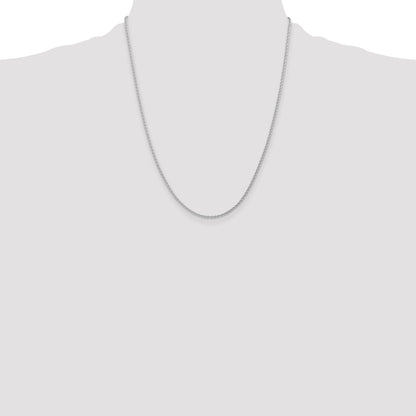 14K White Gold 22 Inch 1.75mm Parisian Wheat With Lobster Clasp Chain Necklace