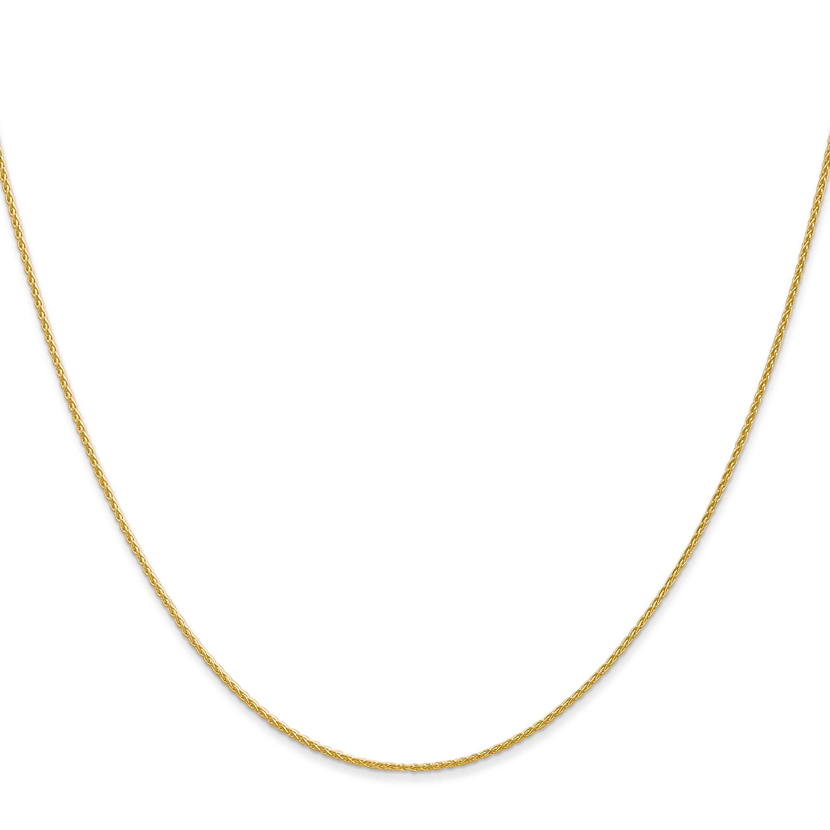 14K Yellow Gold 16 Inch 1mm Parisian Wheat With Lobster Clasp Chain Necklace