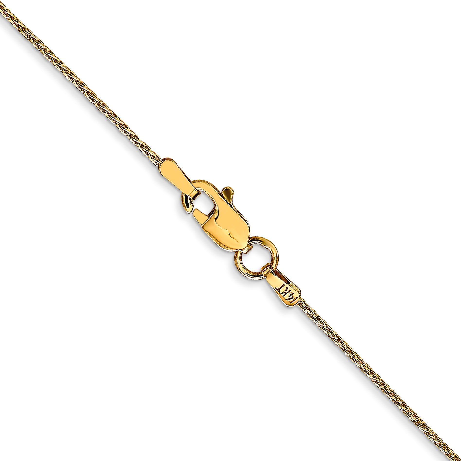 14K Yellow Gold 14 Inch 1mm Parisian Wheat With Lobster Clasp Chain Necklace