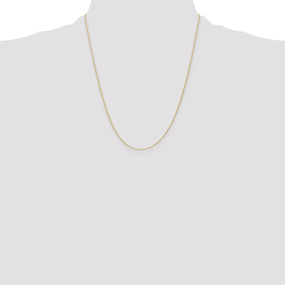 14K Yellow Gold 22 Inch 1mm Parisian Wheat With Lobster Clasp Chain Necklace