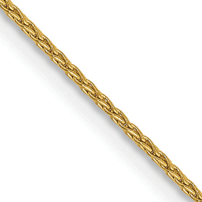 14K Yellow Gold 22 Inch 1mm Parisian Wheat With Lobster Clasp Chain Necklace