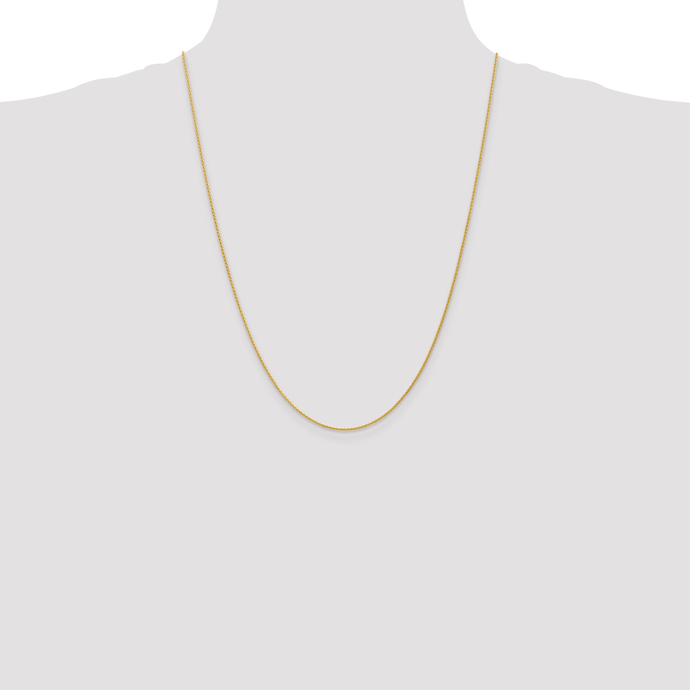 14K Yellow Gold 24 Inch 1.2mm Parisian Wheat With Lobster Clasp Chain Necklace