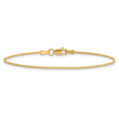 14K Yellow Gold 7 Inch 1.2mm Parisian Wheat With Lobster Clasp Bracelet