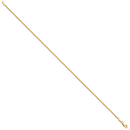 14K Yellow Gold 9 Inch 1.5mm Parisian Wheat With Lobster Clasp Anklet