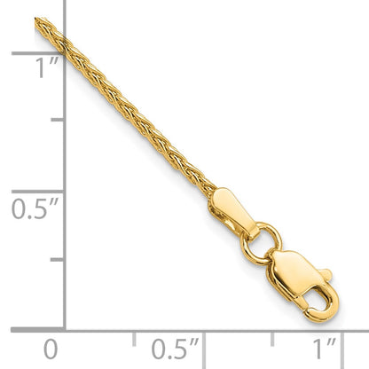 14K Yellow Gold 9 Inch 1.5mm Parisian Wheat With Lobster Clasp Anklet