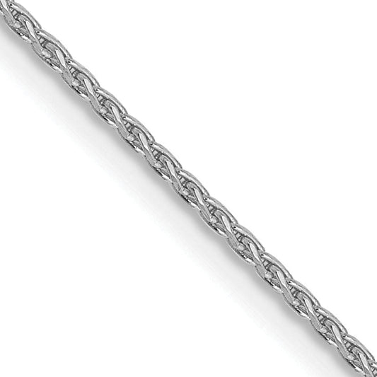14K White Gold 30 Inch 1mm Diamond-Cut Parisian Wheat With Lobster Clasp Chain Necklace