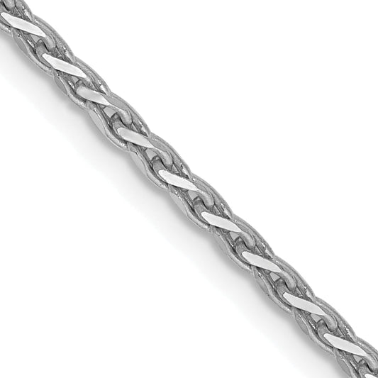 14K White Gold 24 Inch 1.9mm Diamond-Cut Parisian Wheat With Lobster Clasp Chain Necklace