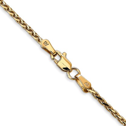 14K Yellow Gold 22 Inch 1.9mm Diamond-Cut Parisian Wheat With Lobster Clasp Chain Necklace