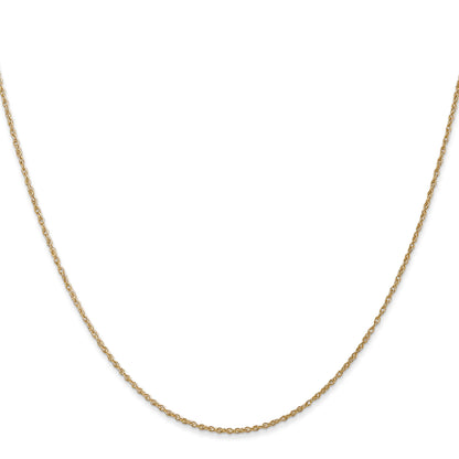 14K Yellow Gold 24 Inch .8mm Light Baby Rope With Spring Ring Clasp Chain Necklace
